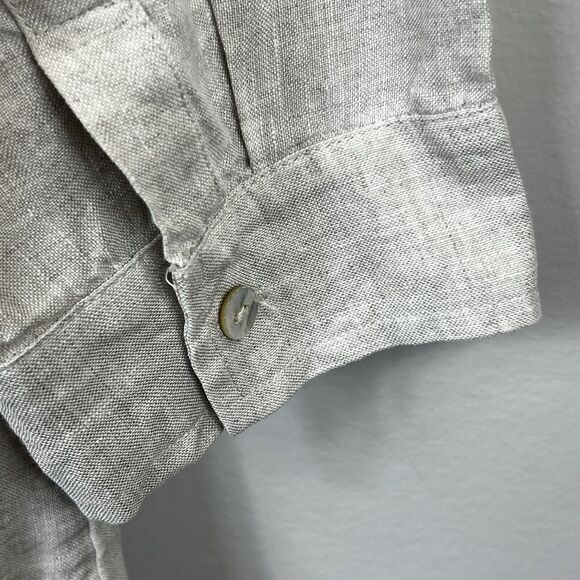 Chico's Beige Tan 100% Linen Button-Up Tunic Shirt Shirt - Picture 10 of 10